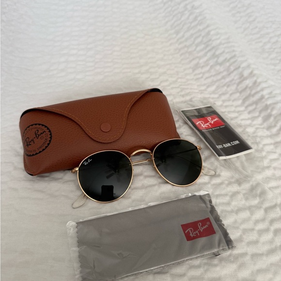 Ray-Ban Accessories - Ray-Ban Gold Frame Round Sunglasses